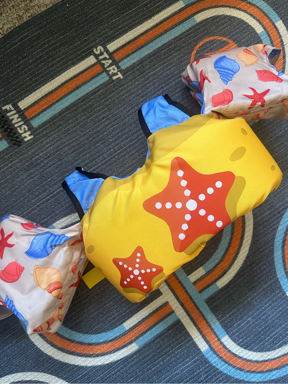 Kids Starfish Print Swim Vest and floatie Arm Bands